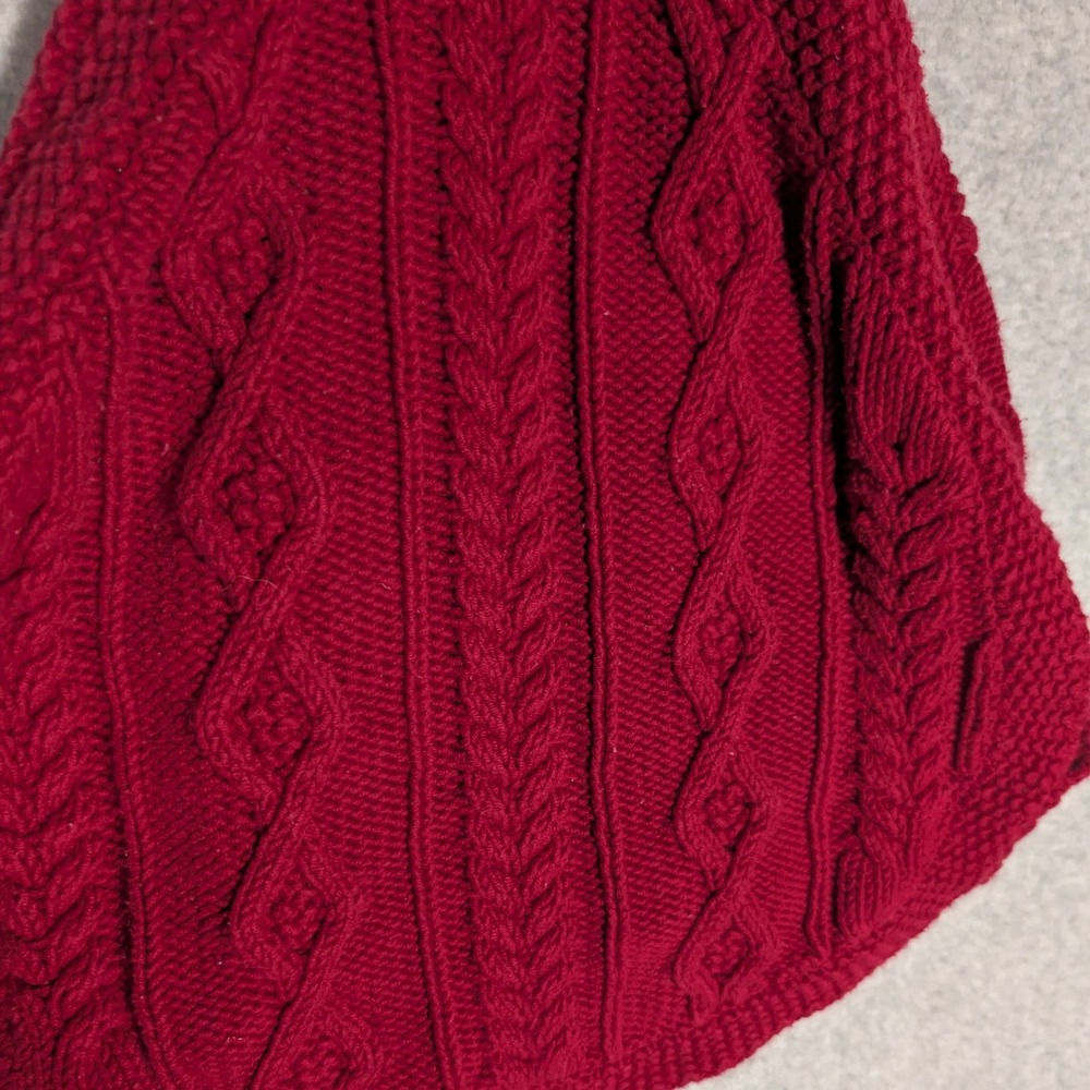Gymboree Cable Knit Hooded Poncho Kids 18-24M Little Red Zip Front Sleeveless - Picture 4 of 10